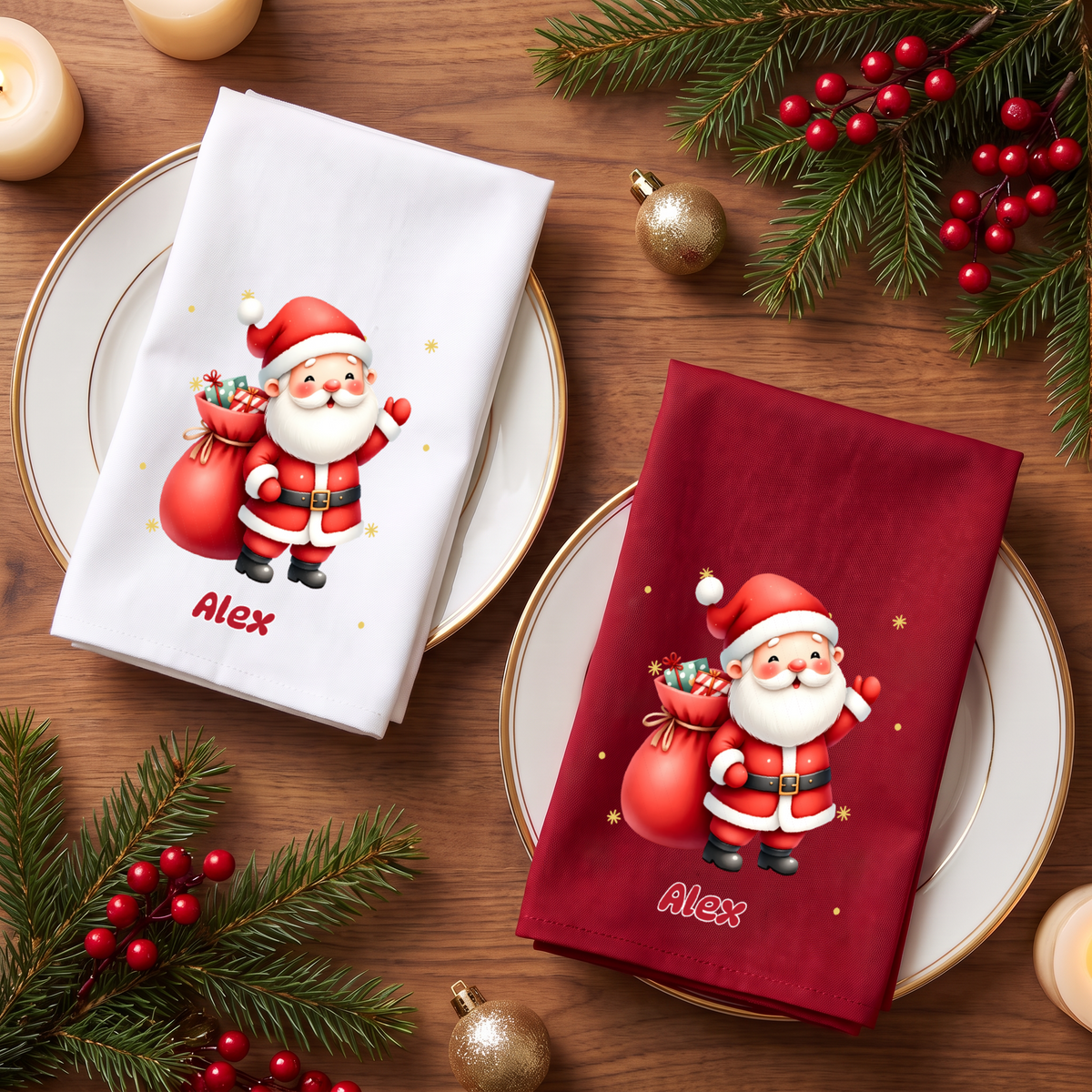 Christmas napkin featuring Father Christmas and a name #58319 [PC-GALLERY:cmvmf0x0300i1n3078xdnmzpt:39458188-f327-47b1-94a8-84f03cc5e591:c5dea43d259ddfef378659b8955458acb664c655c9d56d0d1aad004adcbc45dd]