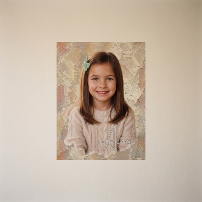 Canvas print featuring a photograph in an oil painting style and a name – Personalised #98468 [PC-MOCKUP:cmvlv3cqj0004qs6iizxbkxxs:fd6102ae6f8364866a832236:fd6102ae6f8364866a832236d0602353fec43e7a9069571e187b36101c585fda]